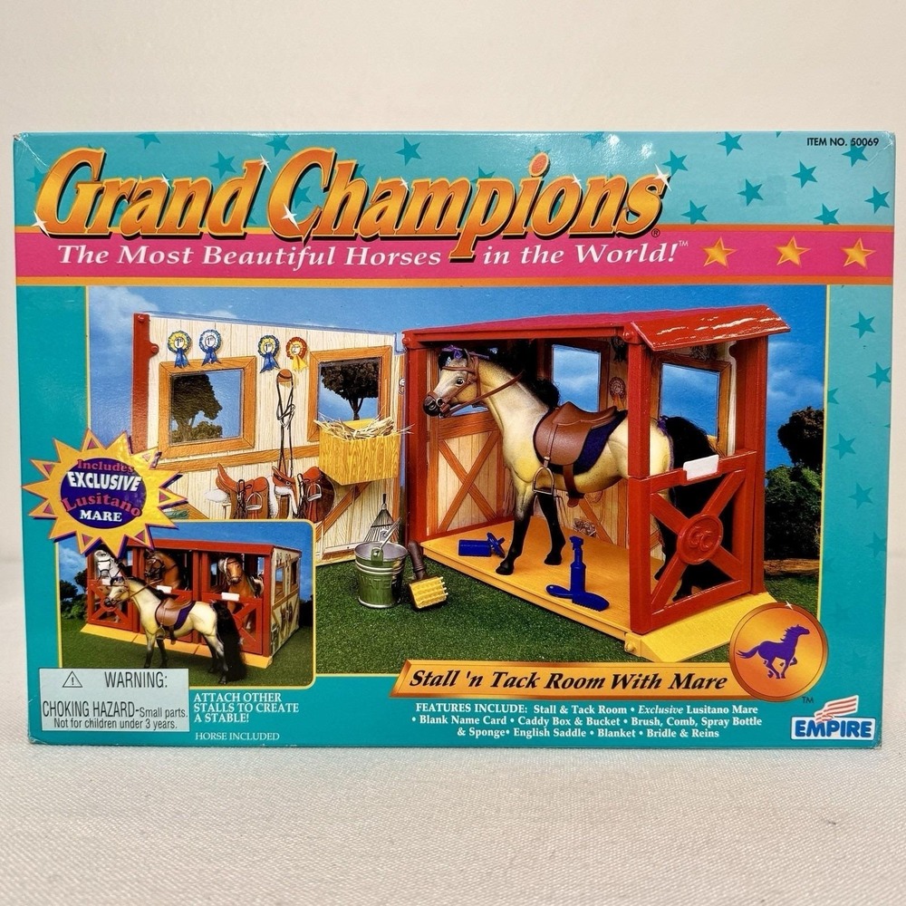 Grand Champions Stall 'N Tack Room With Mare Empire 1997 Vintage New In Box